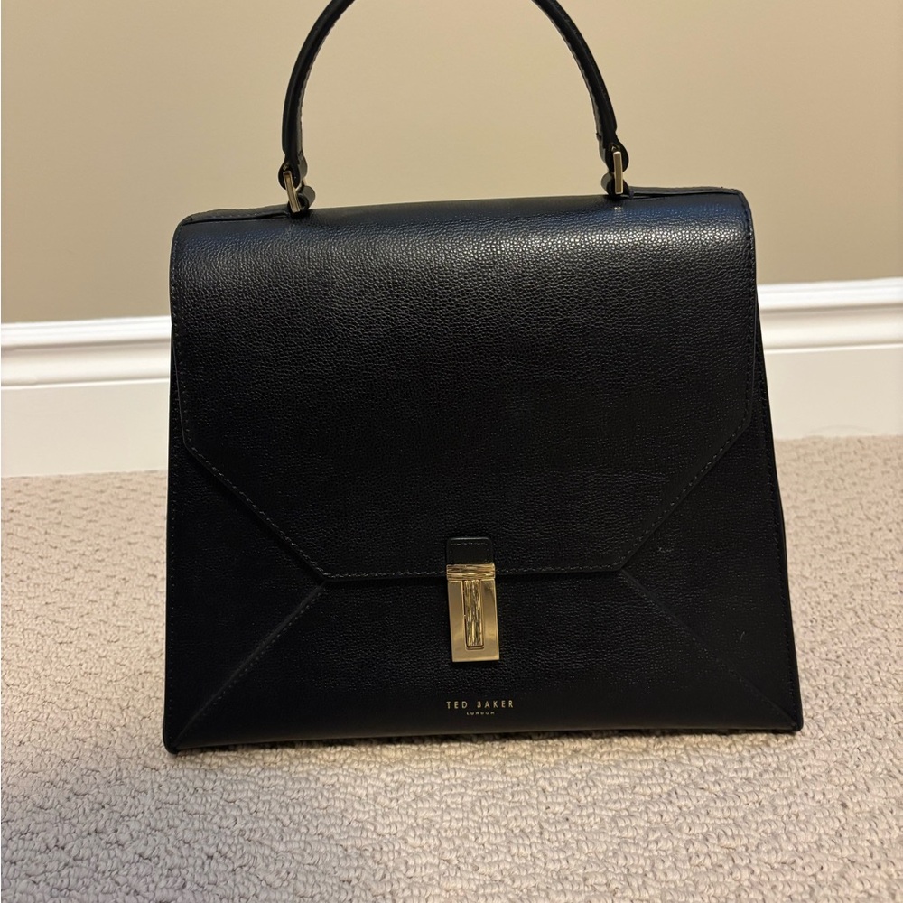 Ted Baker Black Satchel with Gold Clasp